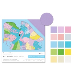 Pastel Colors Fit Scrapbook Cardstock: 12x12" 80lb (216gsm) Textured 60sht D) Pastel Colors"