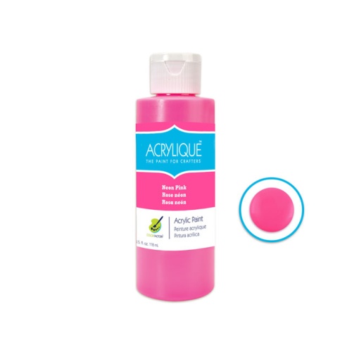 Acrylic Paint 204 NEON PINK 4oz Acrylique