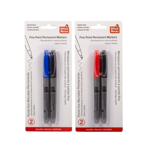 Permanent Markers 2-pc Fine Office Works