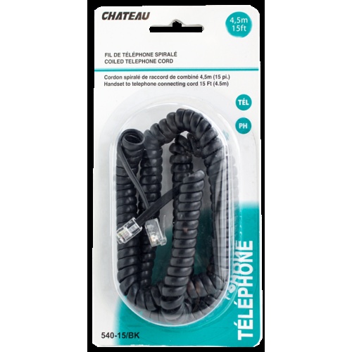 Phone Line Cord Black 15 foot