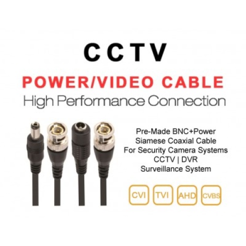 BNC+DC 100 foot Pre-made Video Power Cable For CCTV Security Camera Surveillance Use Available