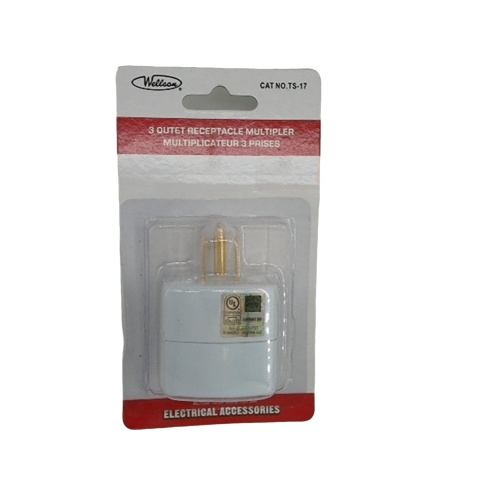 Wall tap 3 sided 3 prong outlets
