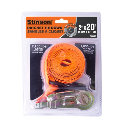 Ratchet Tie Down 2500 Lb Tested 2 X 20
