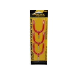 Multi Purpose Screw Hooks 3pk. Workcrew