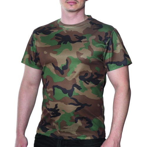 Military T-shirts Xxlarge Woodland Kwik Dry Short Sleeve