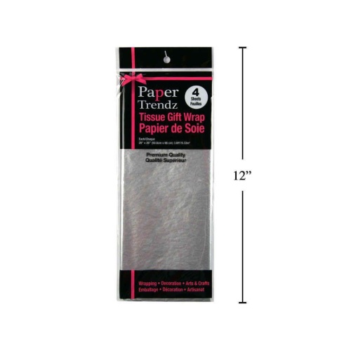 Tissue Paper Wrapping Silver 4 sheets 20x26 50.8x66cm