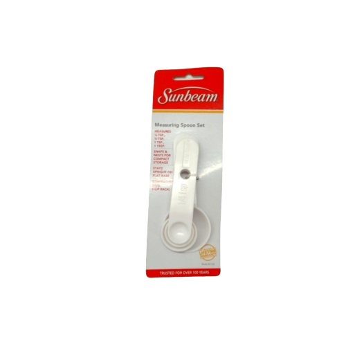 4pc. Measuring Spoon Set White Plastic Sunbeam