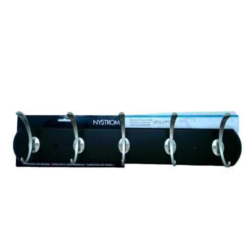 Hook Rail 5 Hooks Espresso & Nickel 21-7/16 x 3-1/2