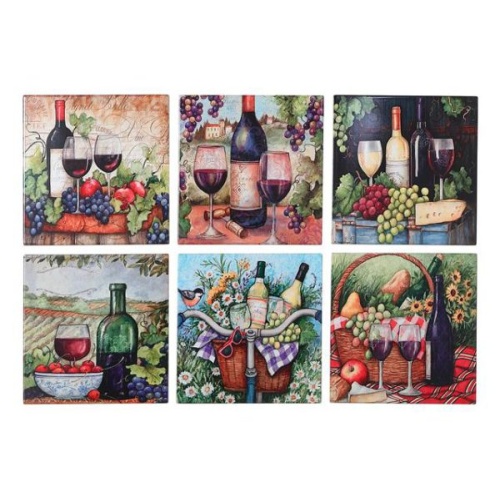 Ceramic Trivet 8 Square Winery Asstd 8 Dia X 0.25