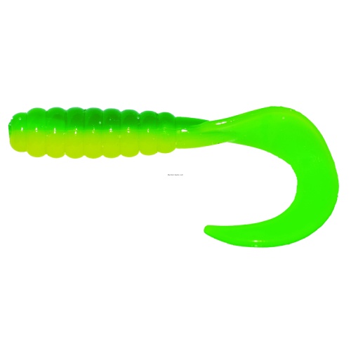 Curl Tail Grub Green/Yellow 3 10 per pack