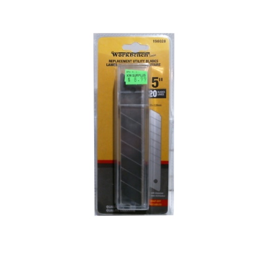 Utility replacement snap-off blades 5 inch 25x128mm 20 pack