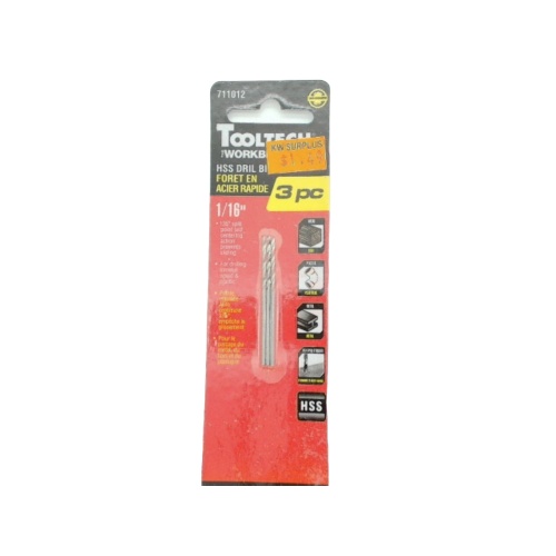 hss drill bit 1/16 3 pc