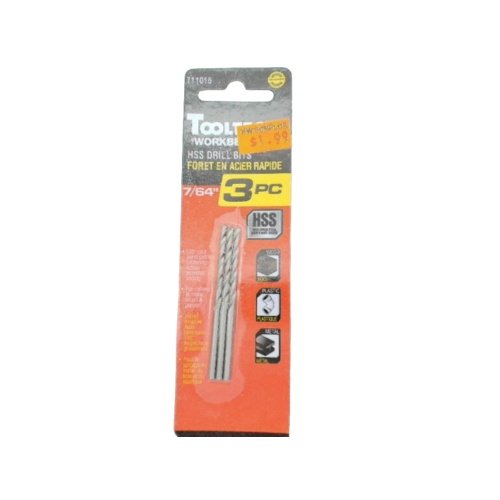 HSS drill bit 7/64 3 pc