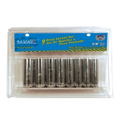 9pc 1/4 Deep Socket Set Metric"