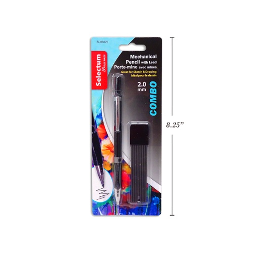 Mechanical Pencil 2.0MM. Tip w/Clip & Leads