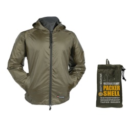 Men's ultralight packer shell army Medium