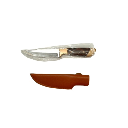 Mini Hunting Knife 3 Clip Point Blade W/ Brown Handle