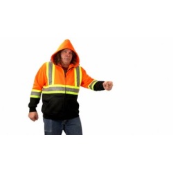 High Visiblility Full Zip Hooded Sweatshirt XL Bedrok