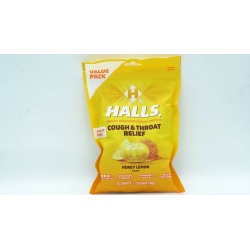 Halls Cough & Throat Relief Honey Lemon 70pk.