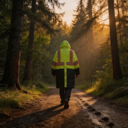 Hi-Vis Safety Rain Coat Large Sturrdi