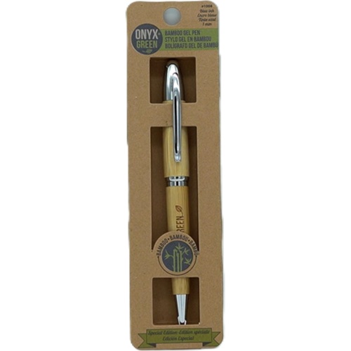 Bamboo Gel Pen Blue Ink Onxy + Green