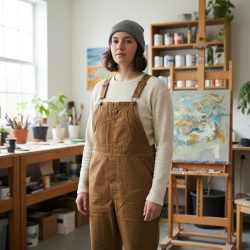 Quilt Lined Overalls Large Khaki Steelton Workwear