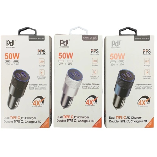 Car Charger Dual USB C 50W PDI