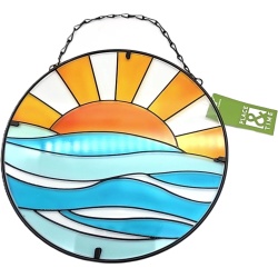 Wall Décor Stained Glass Ocean 10.25 Round Place & Time"