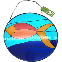 Wall Décor Stained Glass Fish 9.84 Round Place & Time"