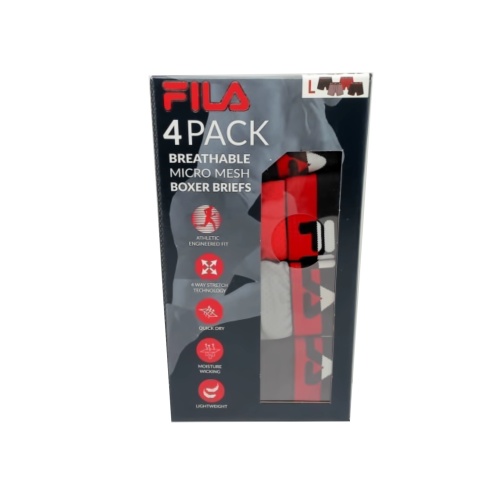 Boxer Briefs 4pk. Large Breathable Micro Mesh Fila Ass't