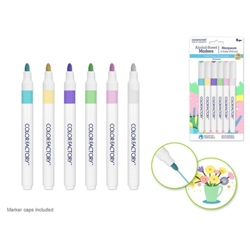 Alcohol Markers Pastels 6Pc Bullet Tip Color Factory