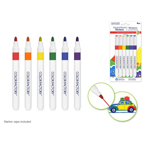Alcohol Markers Rainbow 6Pc Bullet Tip Color Factory