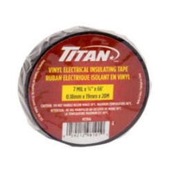 BLACK P.V.C.ELECTRICAL TAPE 19mm x 20m TITAN PROMO