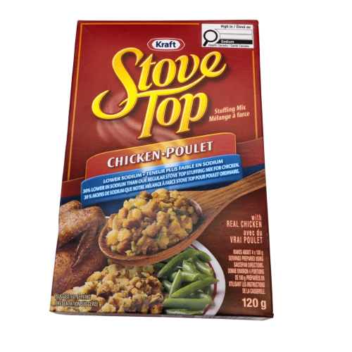 Stove Top Stuffing Mix Chicken Flavour Lower Sodium 120g. Kraft