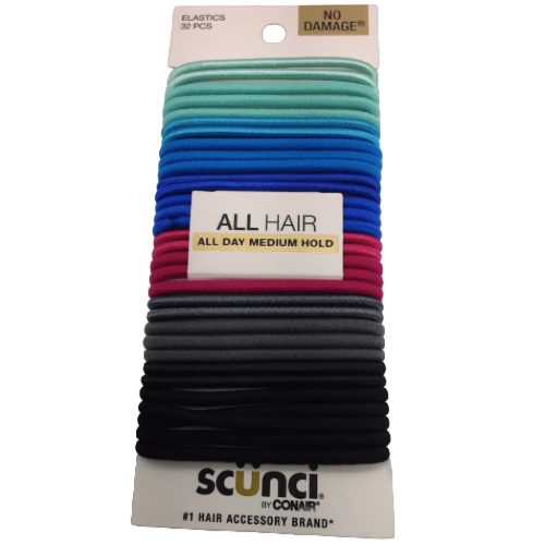 Hair Elastics 32pk. No Damage Scunci