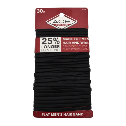 Men's Braided Hair Elastics 30pk. Ace