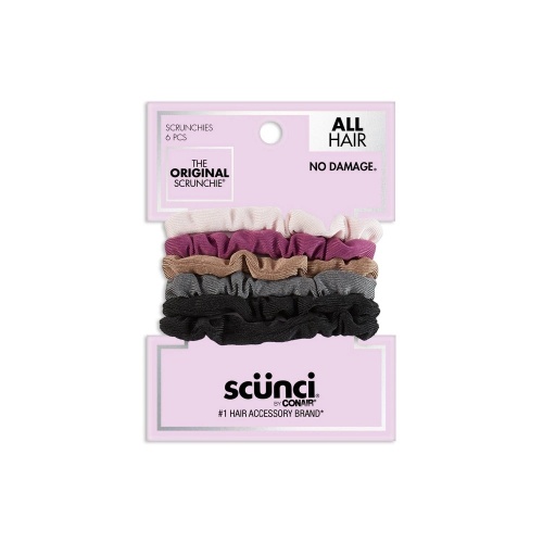 Scrunchies 6pk. Mini Comfy Twisters Assorted Colours Scunci