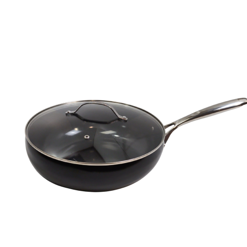 12 Wok w/Lid Black Diamotech