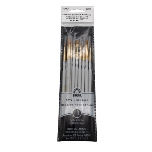 Detail Brushes 10pk. Assorted Plaid