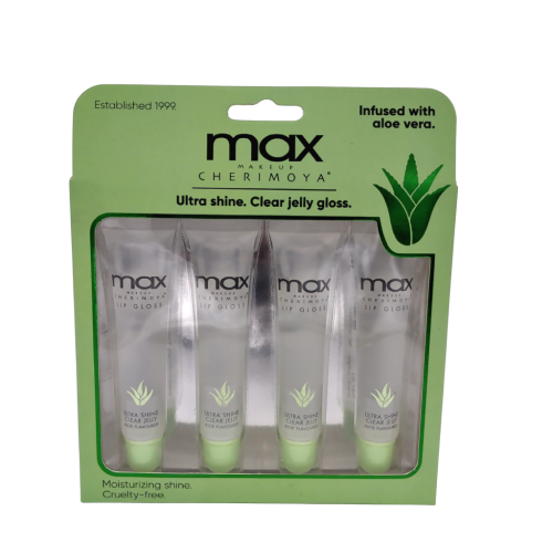 Max Lip Gloss 15mL 4pk. Infused With Aloe Vera Cherimoya