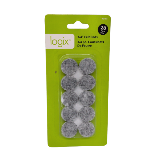 Felt Pads 3/4 Round 20pk. Logix