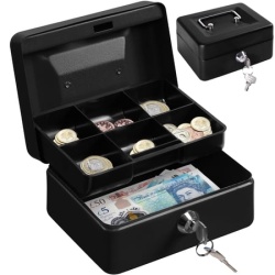 Metal Cash Box 150mm x 120mm x 80mm w/2 Keys