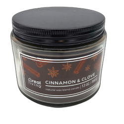Jar Candle 13oz. Cinnamon & Clove Natural Wax Blend Real Living