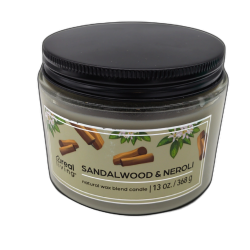 Jar Candle 13oz. Sandalwood & Neroli Natural Wax Blend Real Living
