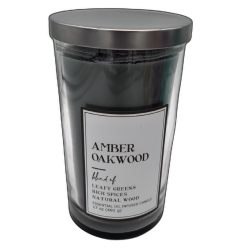 Jar Candle 17oz. Amber Oakwood Essential Oil Infused