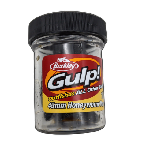 45mm Honeyworm 10pk. Black Gulp! Berkley
