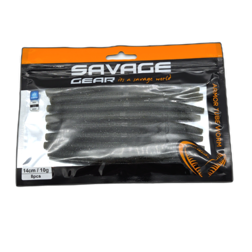 Armor Tube Worm 8pk. 14cm 10g. Sinking Green Pumpkin Savage Gear