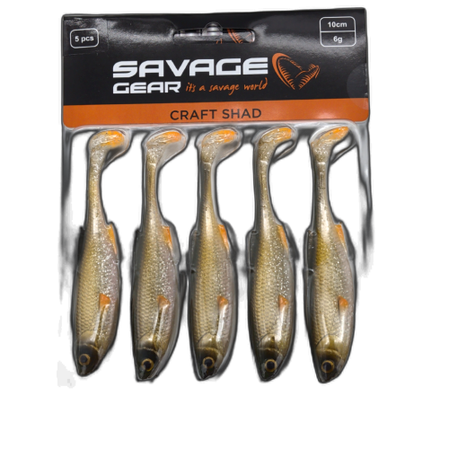 Craft Shad 5pk. 10cm 6g. Green Silver Savage Gear