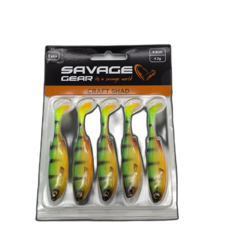 Craft Shad 5pk. 8.8cm 4.2g. Firetiger Savage Gear