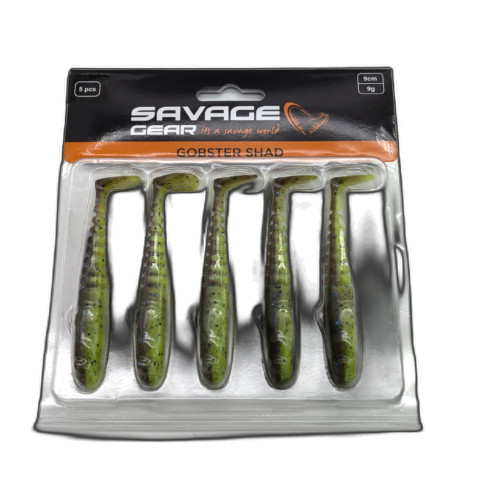 Gobster Shad 5pk. 9cm 9g. Chartreuse Pumpkin Savage Gear